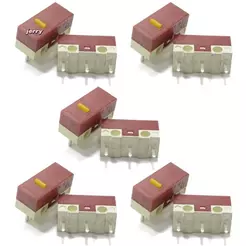 Conjunto De Microinterruptor 10 Peças Para Mouse HUANO 3 Pinos 20M Cliques Ratos Micro-Mudo Botão Ponto Amarelo