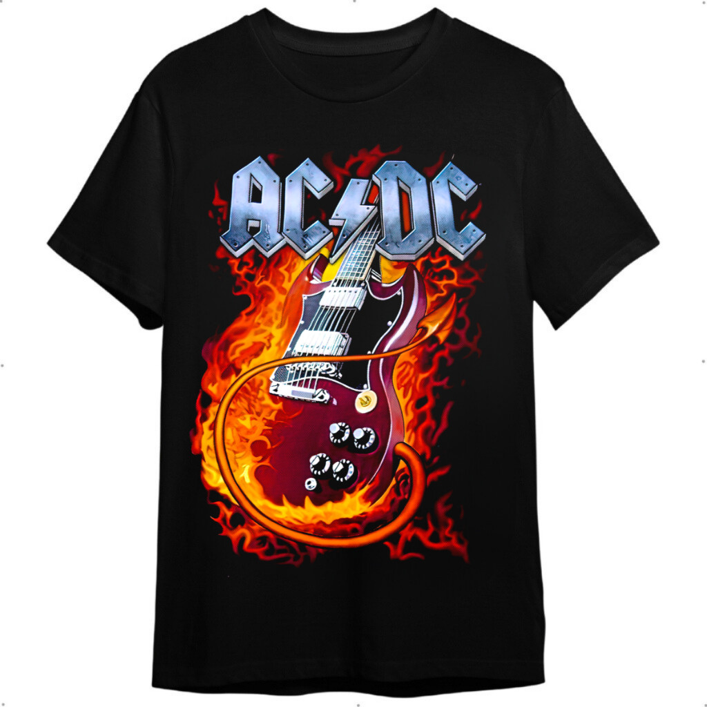 Camisa Rock AcDc Estampa Premium Tshirt Algodão 100% Blusa Rockeiro Banda Rock