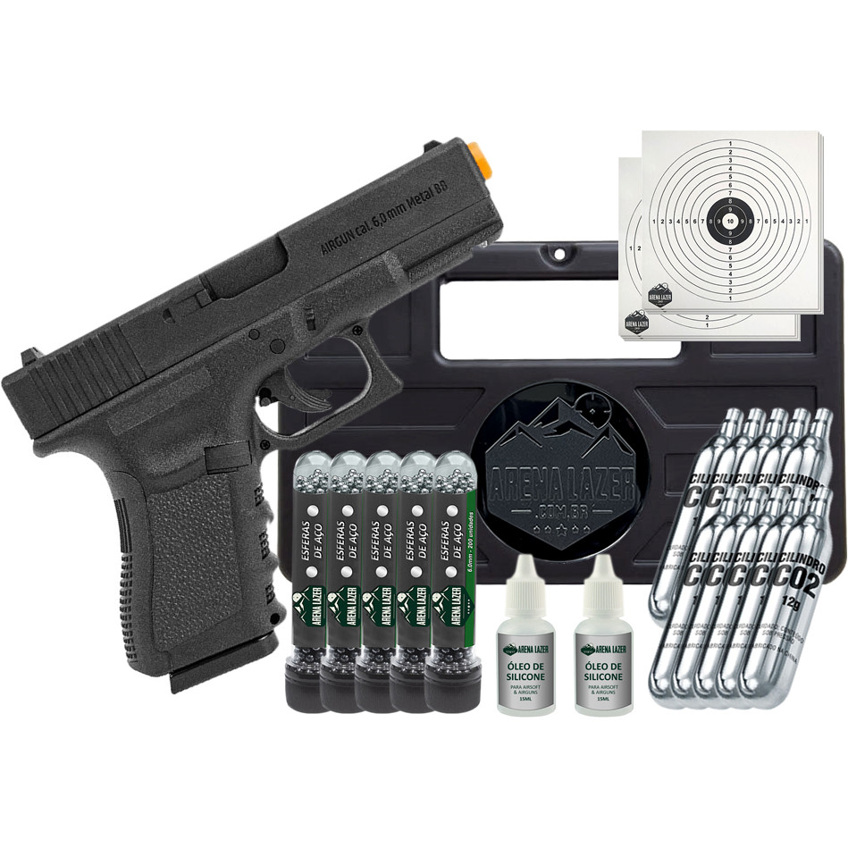 Pistola Airgun CO2 G11 6mm Maleta + Munição Aço + 10 Co2 + Alvo em Oferta na Shopee