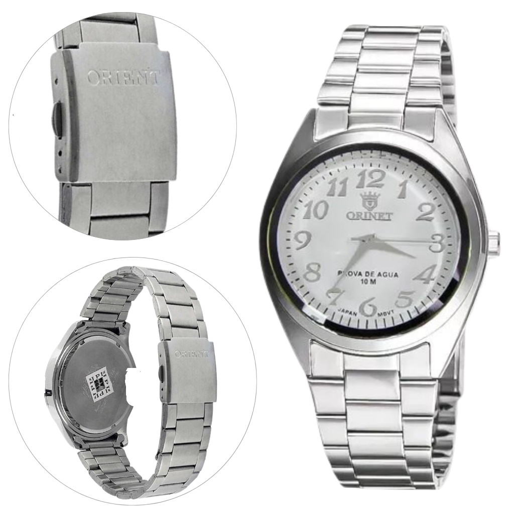 Relógio Aço Inoxidável Social QuartzoTipo Orient - Unissex Infantil E Aduto