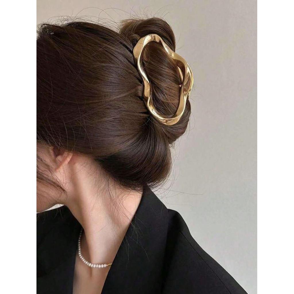 1 Peça Presilha De Cabelo De Metal 7cm, Tamanho Grande, Para Penteados De Coque Para Mulheres, Designer De Mandíbula  em Oferta na Shopee