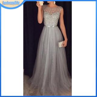 Vestido de gala para festas, modelo longo com lantejoulas