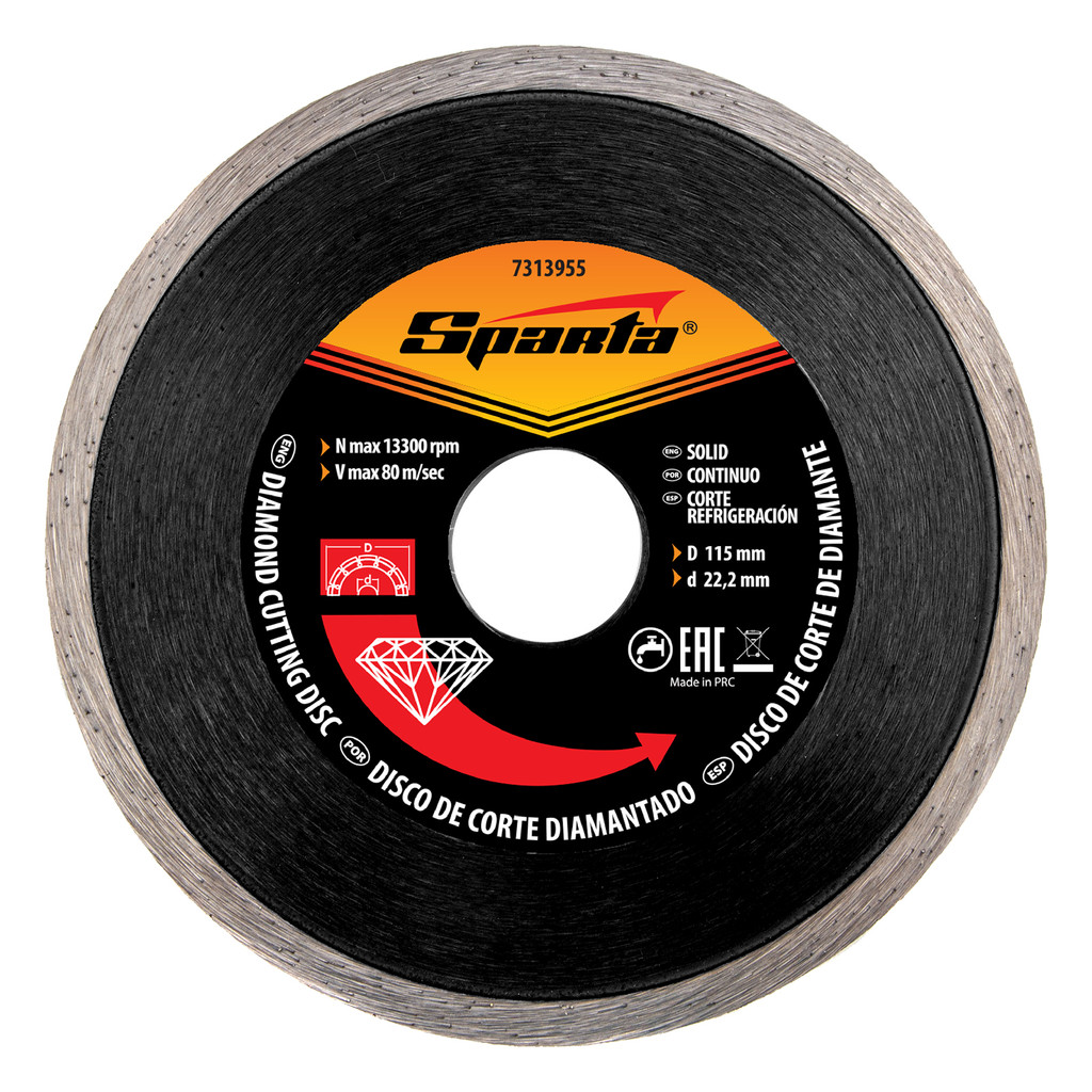 DISCO DE CORTE CONTINUO, DIAMANTADO, CORTE REFRIGERADO, 115 X 22,2MM, 1PC // SPARTA em Oferta na Shopee