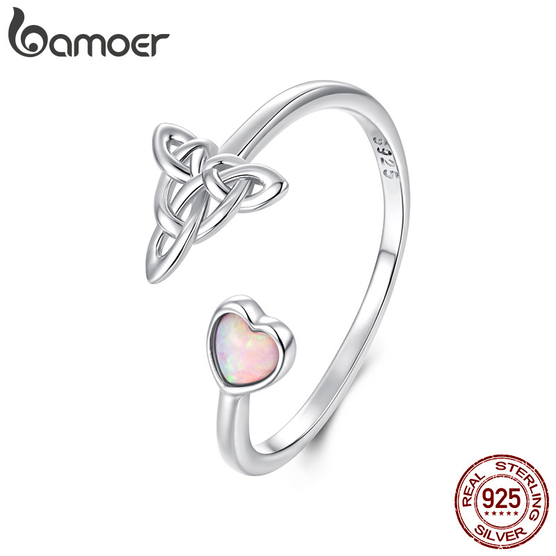 Bamoer 925 Prata Esterlina Anel Aberto Nó Celta Tamanho Ajustável Moda Jóias Presentes Para Mulher em Oferta na Shopee