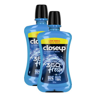 Kit 2 Antisséptico Bucal Closeup Ice com Álcool 500ml em Oferta na Shopee