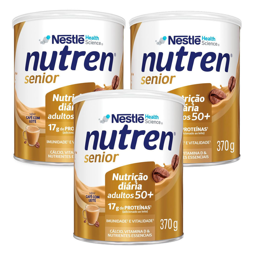 Kit 3 Nutren Senior Complemento Alimentar Café com Leite 370g
