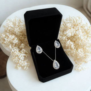 Conjunto Brinco Colar Gota Noiva Madrinha Banhado Prata 925 em Oferta na Shopee