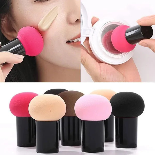 Conjunto de Maquiagem Profissional com Esponja de Cogumelo – Aplicação Perfeita de Base, Blush, Pó e Acabamento Suave