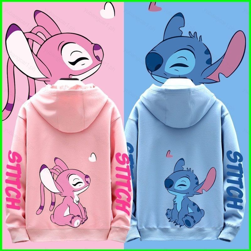 Casal Do Stitch Com Capuz Anime Moletom Unissex Manga Comprida Top Cosplay Pulôver 3D (1 Peça)