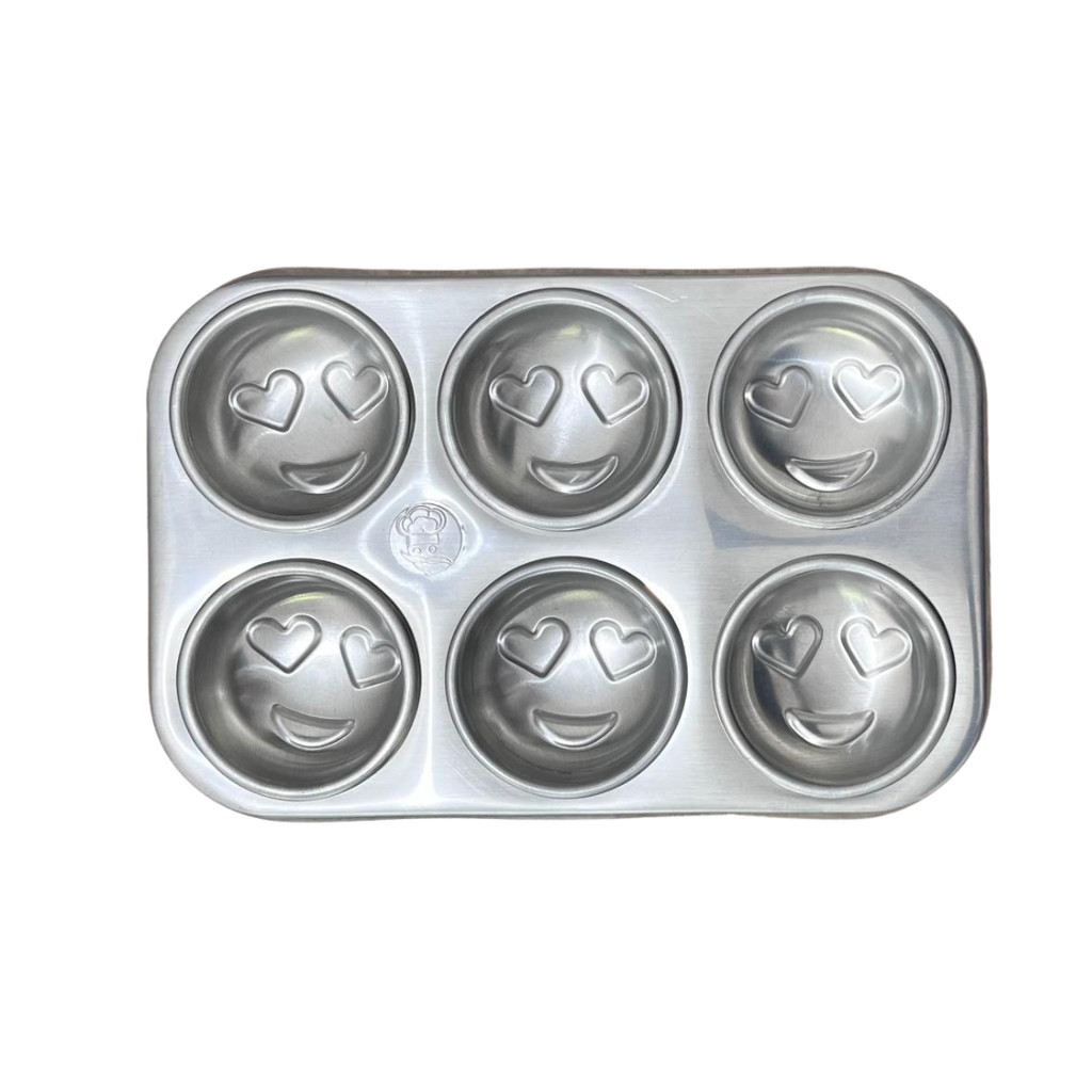 Assadeira com 6 Cavidades Carinha Apaixonada Cupcakes Bolinhos