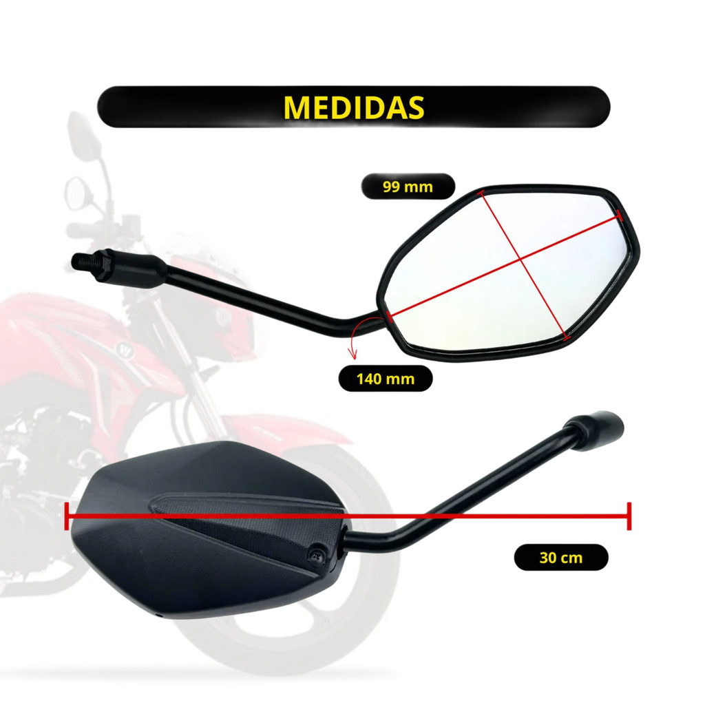 Retrovisor Haojue DK150 2018 2024 GP Carbon reposicao completa com encaixe perfeito — imagem 2 de 2