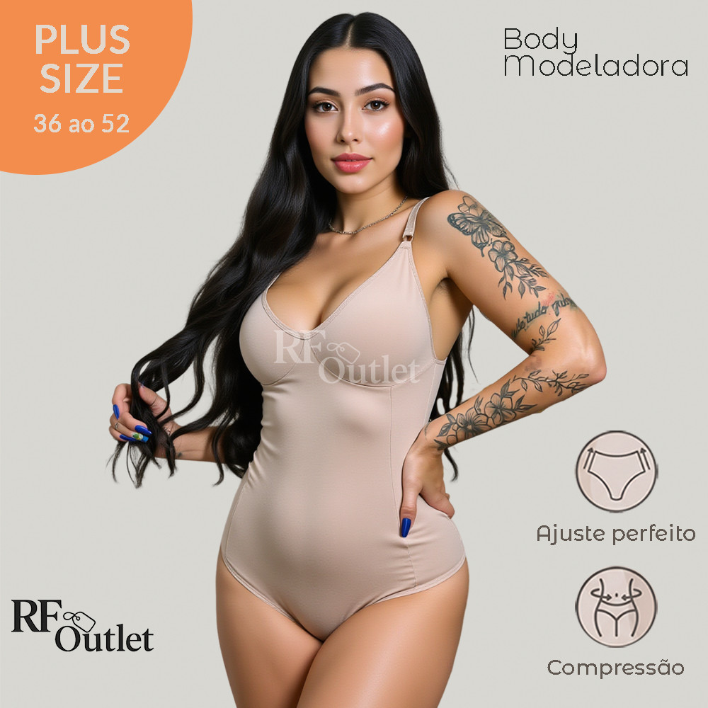 Cinta Body Modeladora Redutora De Medidas Compressão | Suplex Sem Bojo Alça Reforçada Feminino