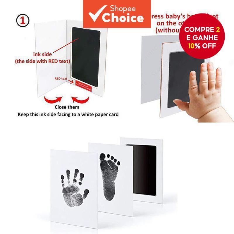 Novo Almofada de Tinta Limpa para Impressões de Mão e Pé de Bebê - Carimbo Sem Tinta para Mãos e Pés de Bebê - Seguro