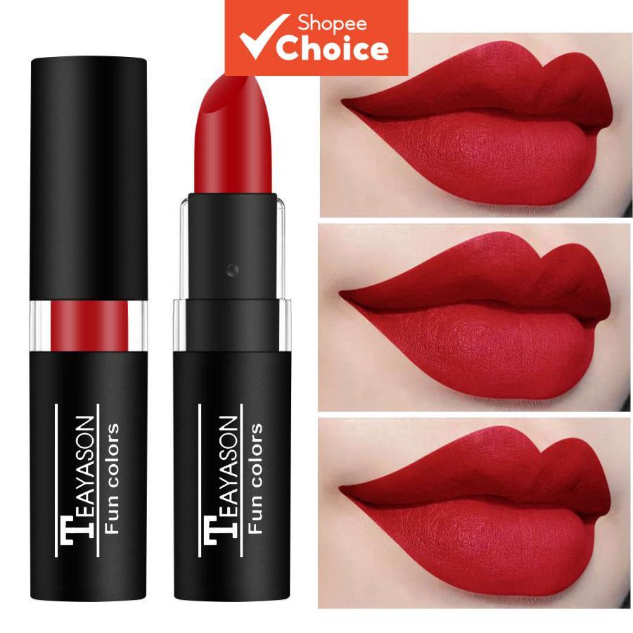 Batom TEAYASON Red Velvet : Oficial De Escolha De Maquiagem Vermelha Ousada De Longa Duração , Hidratante E À Prova De T