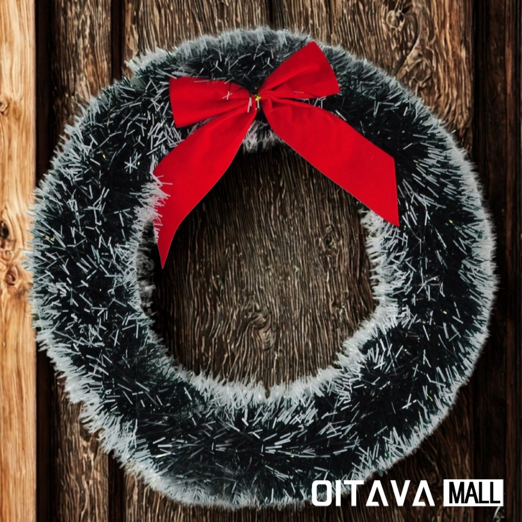 Guirlanda Natalina Decorativa com Laço Vermelho Portas Paredes Decoração Natal em Oferta na Shopee