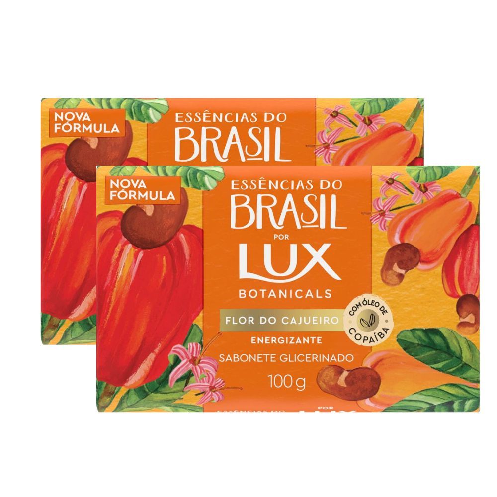 Kit 2 Sabonete em Barra Lux Essências do Brasil Flor do Cajueiro 100g em Oferta na Shopee