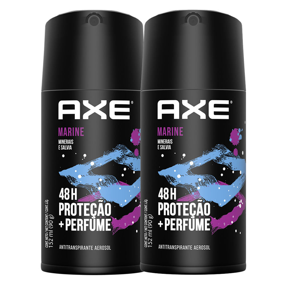 Kit 2 Desodorante Antitranspirante Axe Marine Aerossol 152ml em Oferta na Shopee