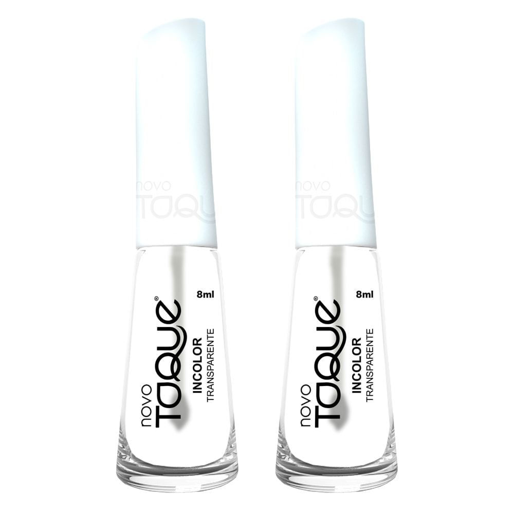 Kit 2 Esmalte Novo Toque Transparente Cor Incolor 8ml em Oferta na Shopee