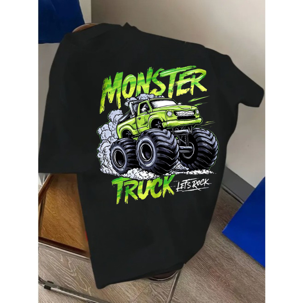 Camiseta Infantil Juvenil Estampada Monster Truck Carro Monstro Conforto Para Crianças 100% Algodão