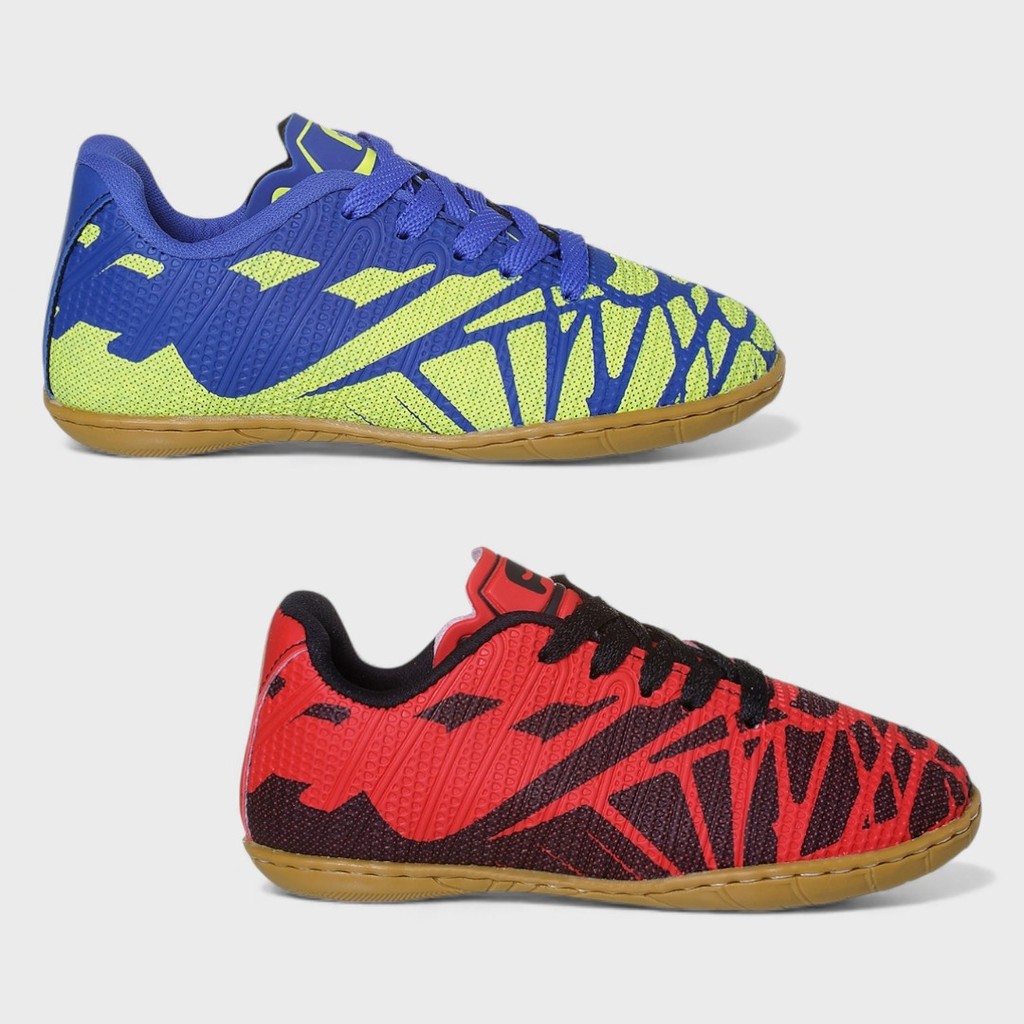 Tênis Chuteira Futsal Infantil Futebol Salão Estampado Menino Bico Costurado Reforçado em Oferta na Shopee