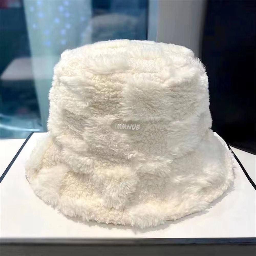 Chapéu De Pescador De Inverno TWINKLEO , Balde Feminino De Pele Sintética Resistente Ao Vento Bacia Xadrez Quente