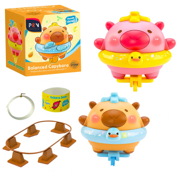Brinquedo Capivara Equilibrista Anda na Pista Trilho e Gira Monociclo Cai Não Cai Tumbler Educativo
