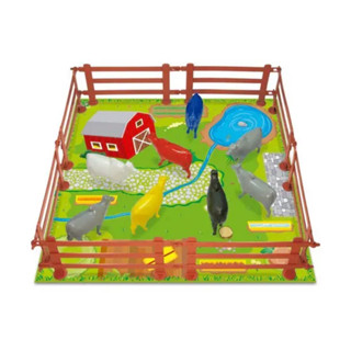 Kit Minha Fazendinha 8 bois, 8 cercas e cenário em Oferta na Shopee