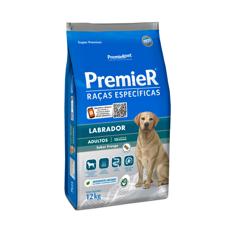 Ração para cães adultos Premier Raças Específicas Labrador sabor frango - 12kg
