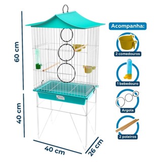 Viveiro de Calopsita Modelo CHINESINHA Completa com Acessórios Bebedouro Argolas Vivopet Gaiola Poleiro de Madeira Aves em Oferta na Shopee