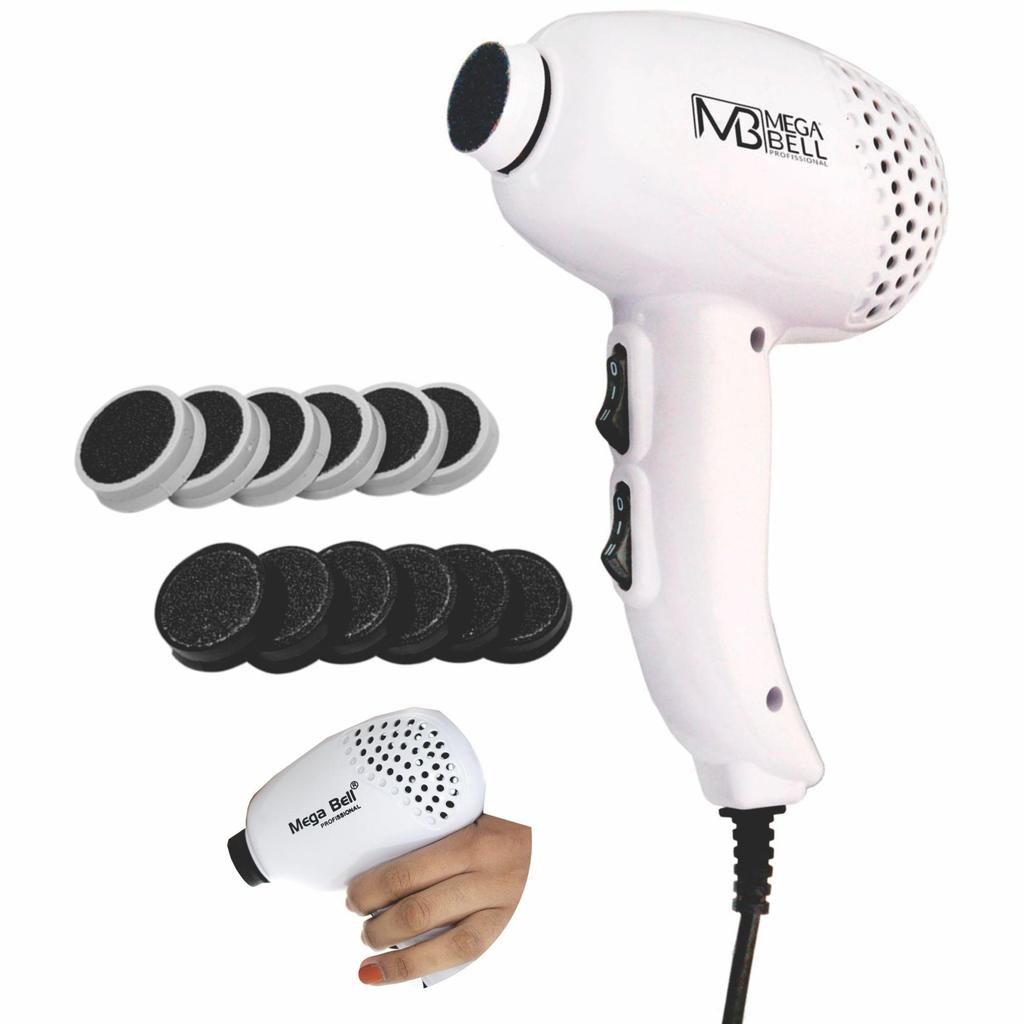 Pedicuro Mega Bell Profissional Lixa Elétrica + 12 Lixa