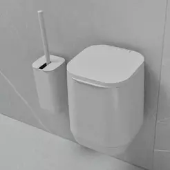Kit de banheiro com lixeira de parede e piso Ou 2 peças Linha Aura
