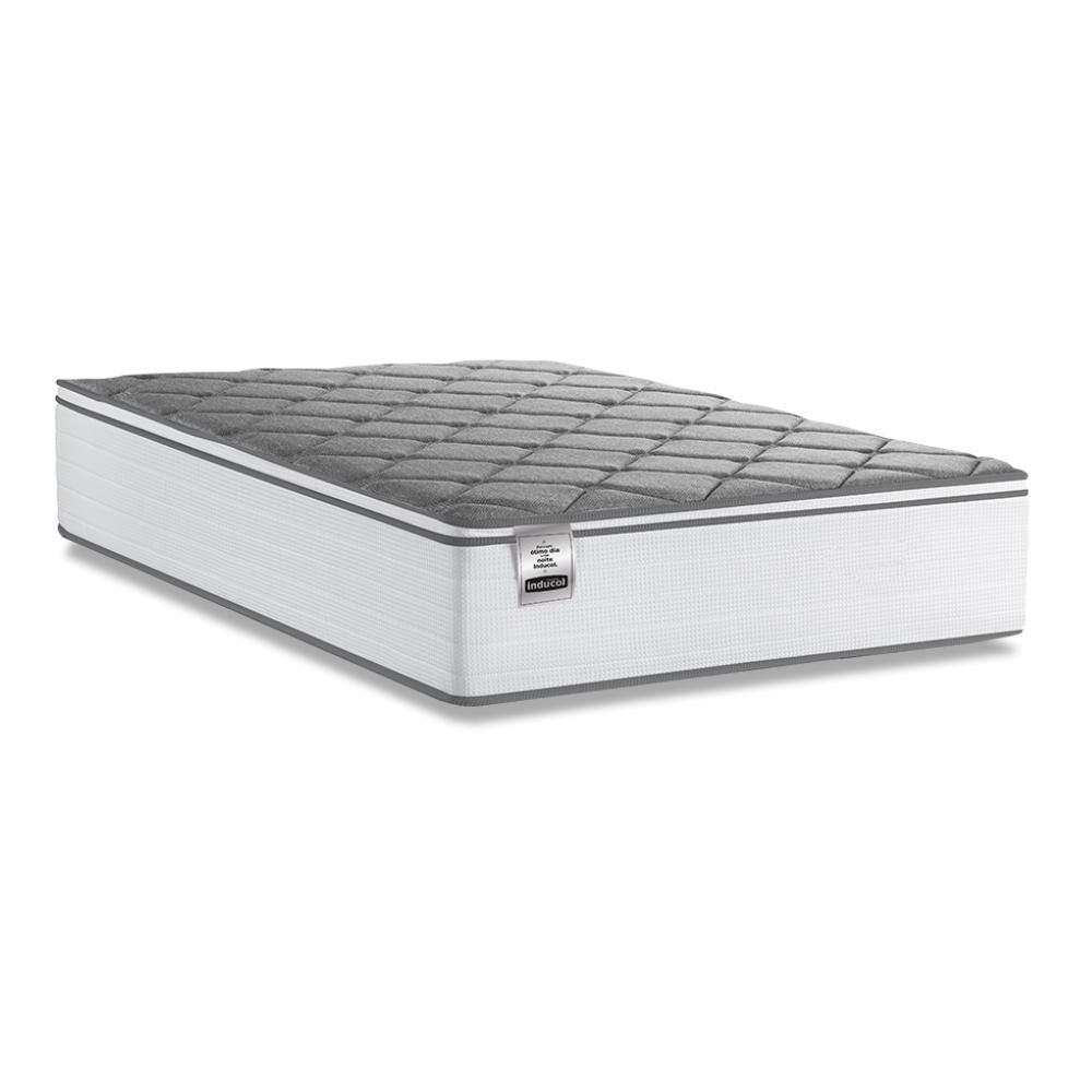 Colchão Casal Molas Com Pillow Max Force 138x188x27cm Branco/Cinza Inducol - Suporta Até 200 Kg