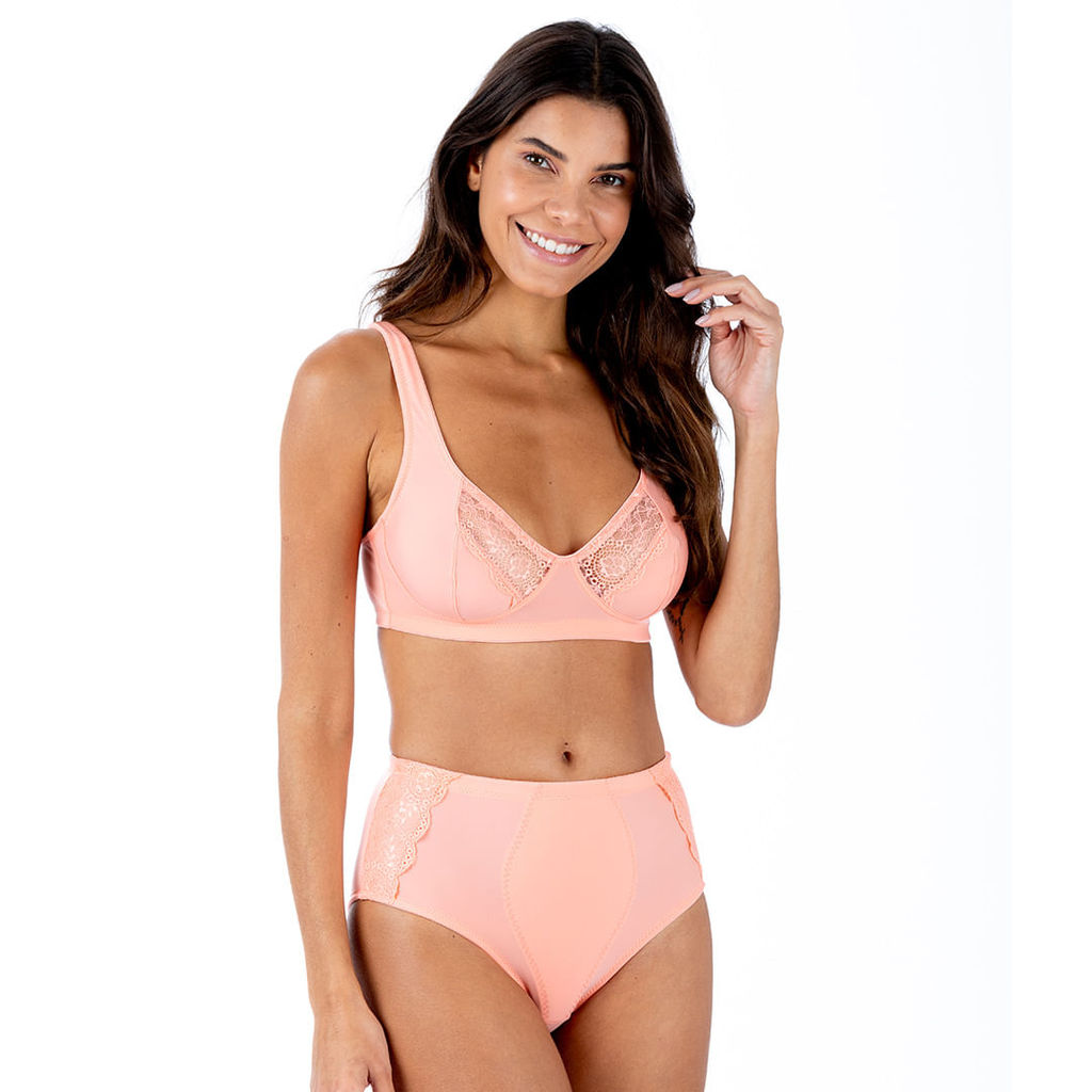 Detalhes do Sutiã Sustentação Plus Power Renda Apricot