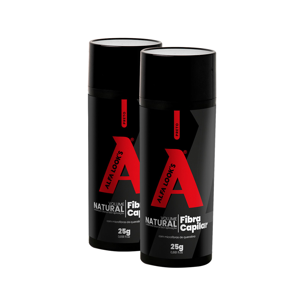 FIBRA CAPILAR PRETO 25G ALFA LOOK'S - 2 UNIDADES