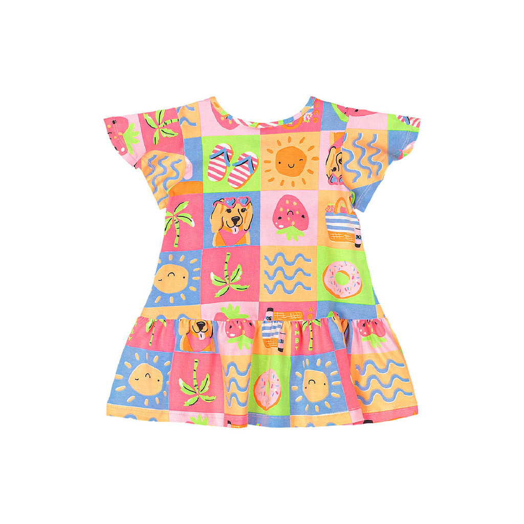 Detalhes do Vestido em Cotton de Manga Evasê Quimby