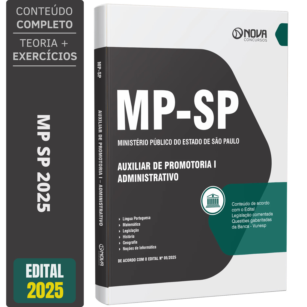 Imagem Apostila MP SP 2026 - Auxiliar de Promotoria I - Administrativo