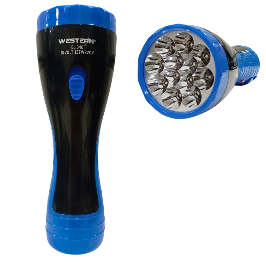 Lanterna Tática de Mão EL-340 Western 12 Leds Recarregável