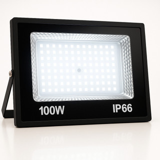 Refletor LED 100W BRANCO FRIO IP66 MINI - Galpão Estacionamento Quadra Garagem Kit Casa e Jardim Palco Evento Luz de LED