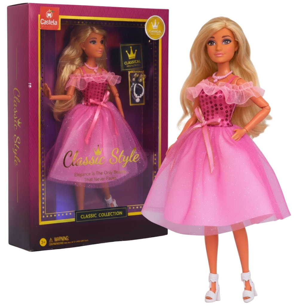 Boneca Princesa Fashion Anlily Vestido Festa Acessórios Castela em Oferta na Shopee