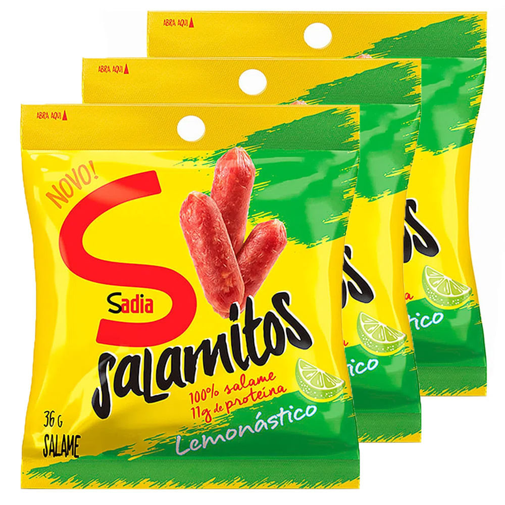 Kit 3 Salamitos Sadia Lemonástico com 36g em Oferta na Shopee