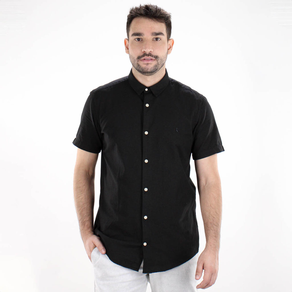 Camisa Social Reserva Manga Curta Nova Paraty Preto - Masculino