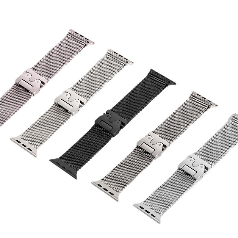 Novo Pulseira Estilo Milanes De Titanio Para Apple Watch 42 46 44 40 45 41 38 42