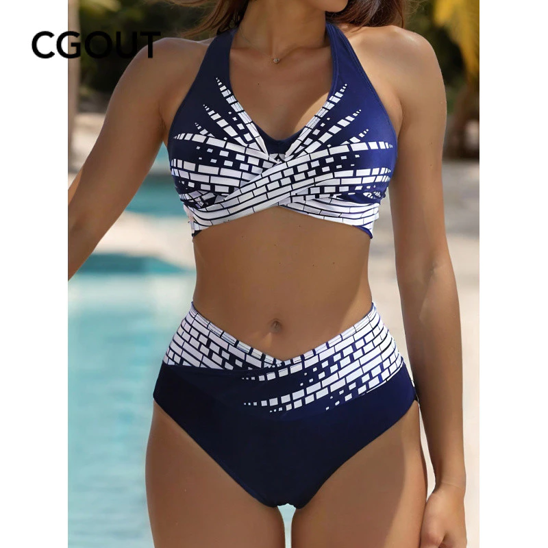 Maiô de biquíni frente única, simples e elegante, Ideal para mulheres, férias na praia de verão. — imagem 1