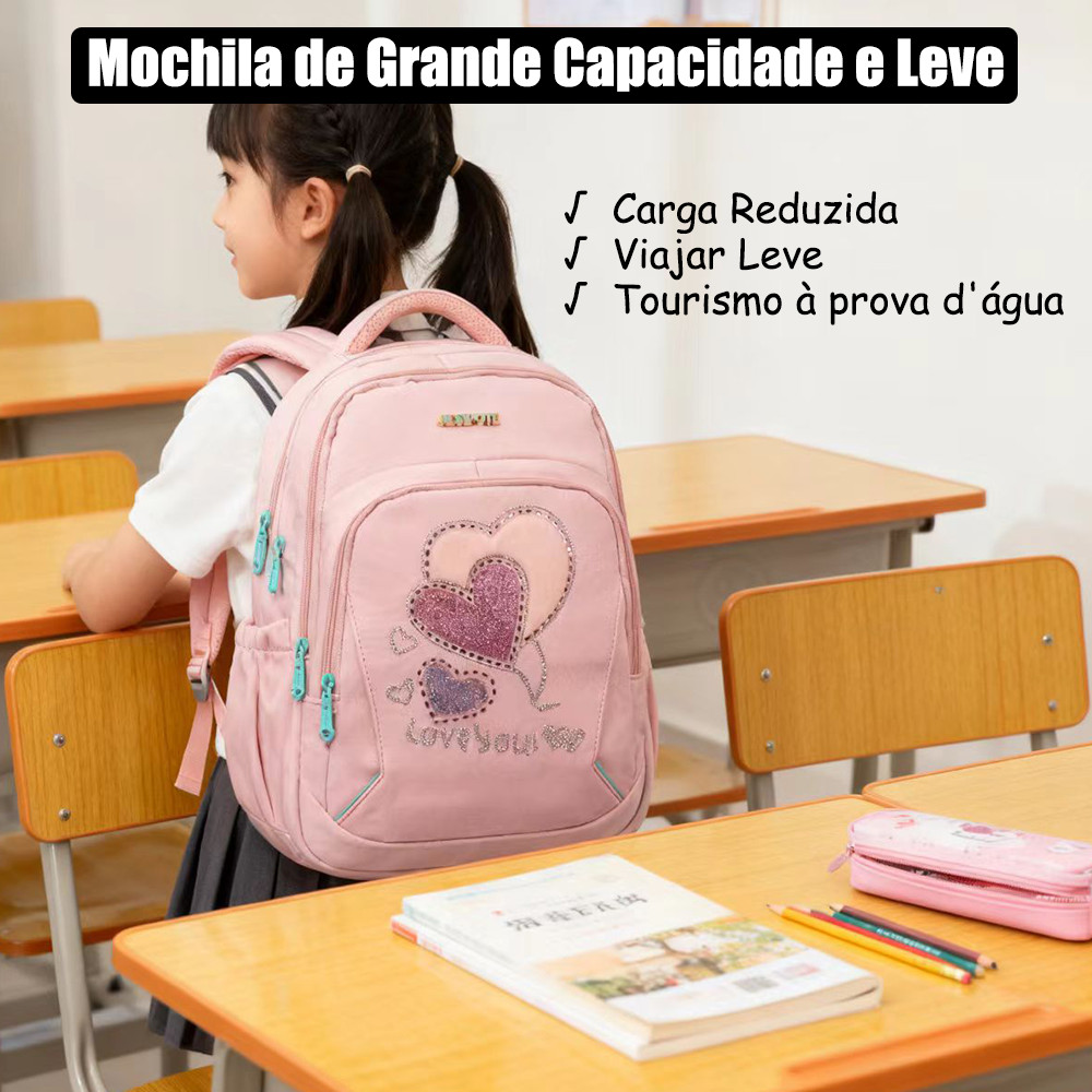 Mochila Feminina Masculino Escolar Multicamada Colorida Premium Resistente Ideal para Viagens Curtas e Uso Diário