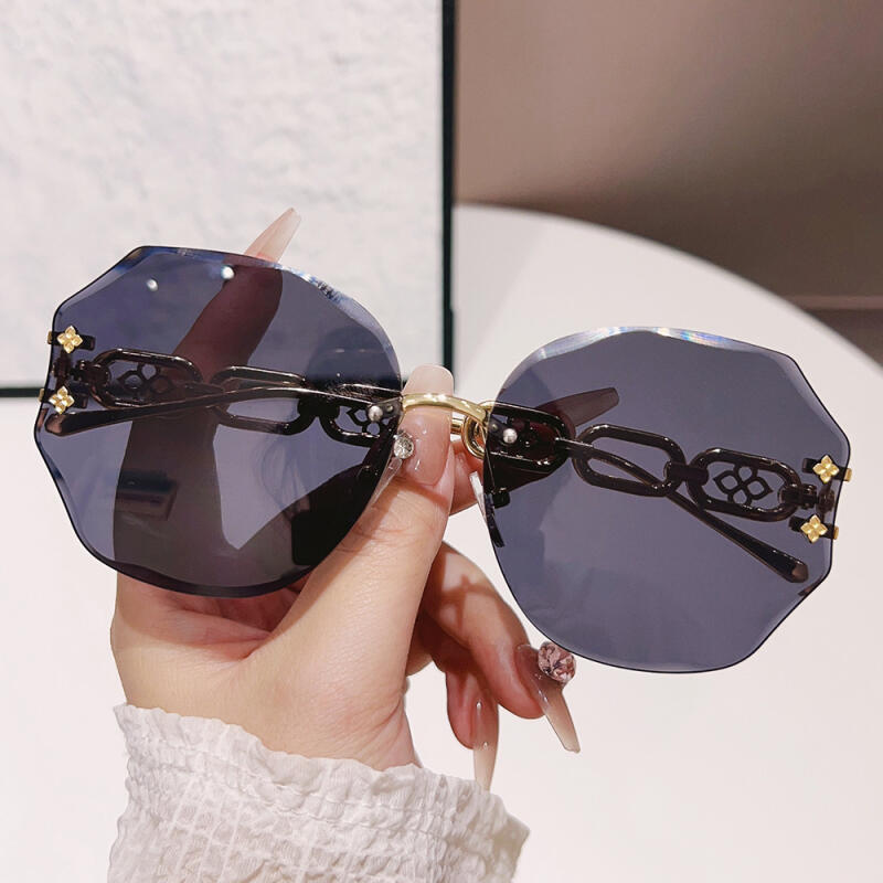 Óculos de Sol Sem Aro Quadrados Novos Óculos de Sol de Moda Feminina Óculos de Sol Masculinos Proteção Solar Retro Óculo