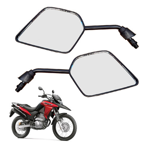 Par Retrovisor Espelho Mini Nxr Bros 150 160 Compativel Rosca Honda