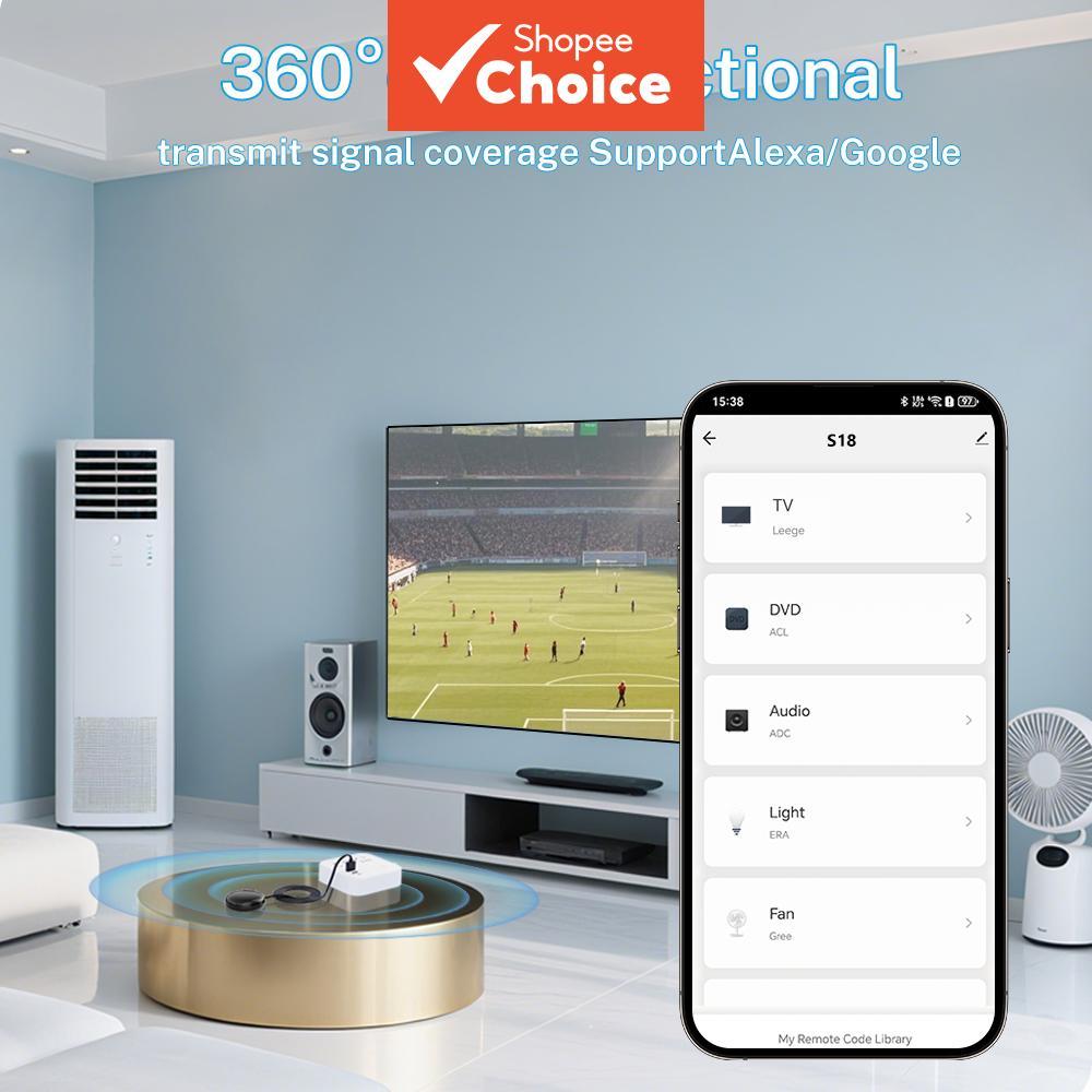 Para Tuya WiFi IR Controle Remoto Universal Para Smart TV Compatível com Alexa, Google Home, Yandex Alice