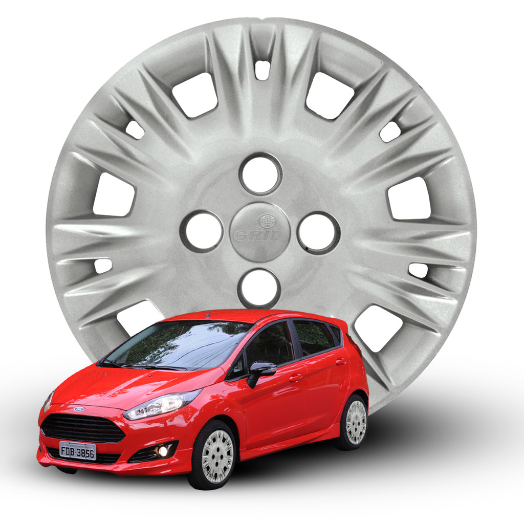 Calota New Fiesta 2014 a 2017 Prata Aro 15 Peça Grid 123CP-PTA-U 4 Furos em Oferta na Shopee