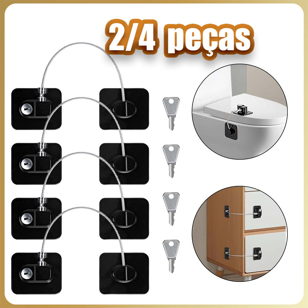 2/4/6x Fecho de segurança,fecho para frigorífico,fecho para armário,fecho para gaveta,fecho para congelador - Preto