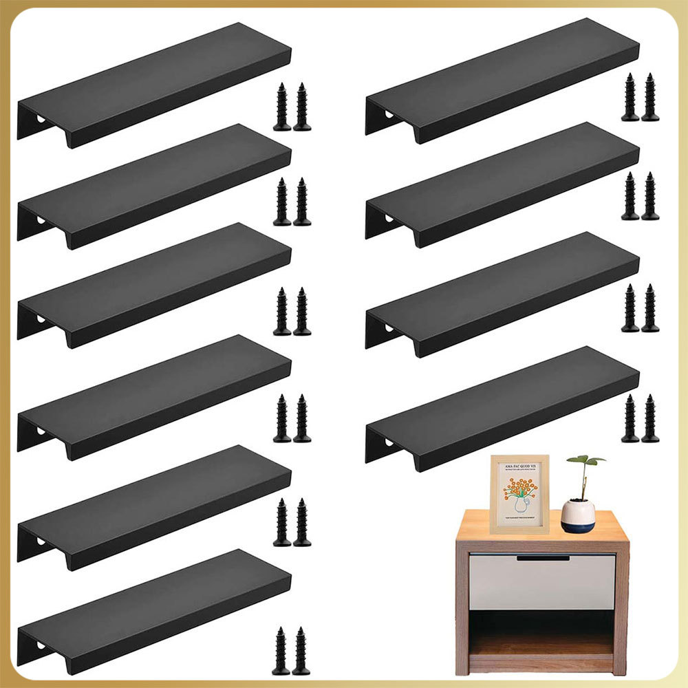10 Puxadores De Móveis Armários Gavetas Cristaleiras Slim 128mm,Preto,para Armários/gavetas/guarda-roupas/gavetas